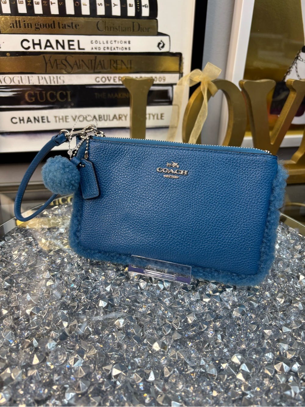 Coach Shearling Nolita 15 Leather Convertible Wristlet NWOT
